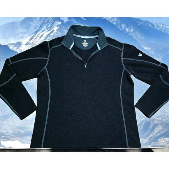 Kühl Other - KUHL Pullover Kashmira Fleece Jacket Revel Sweater 1/4 Zip Layer Mens XL Black
